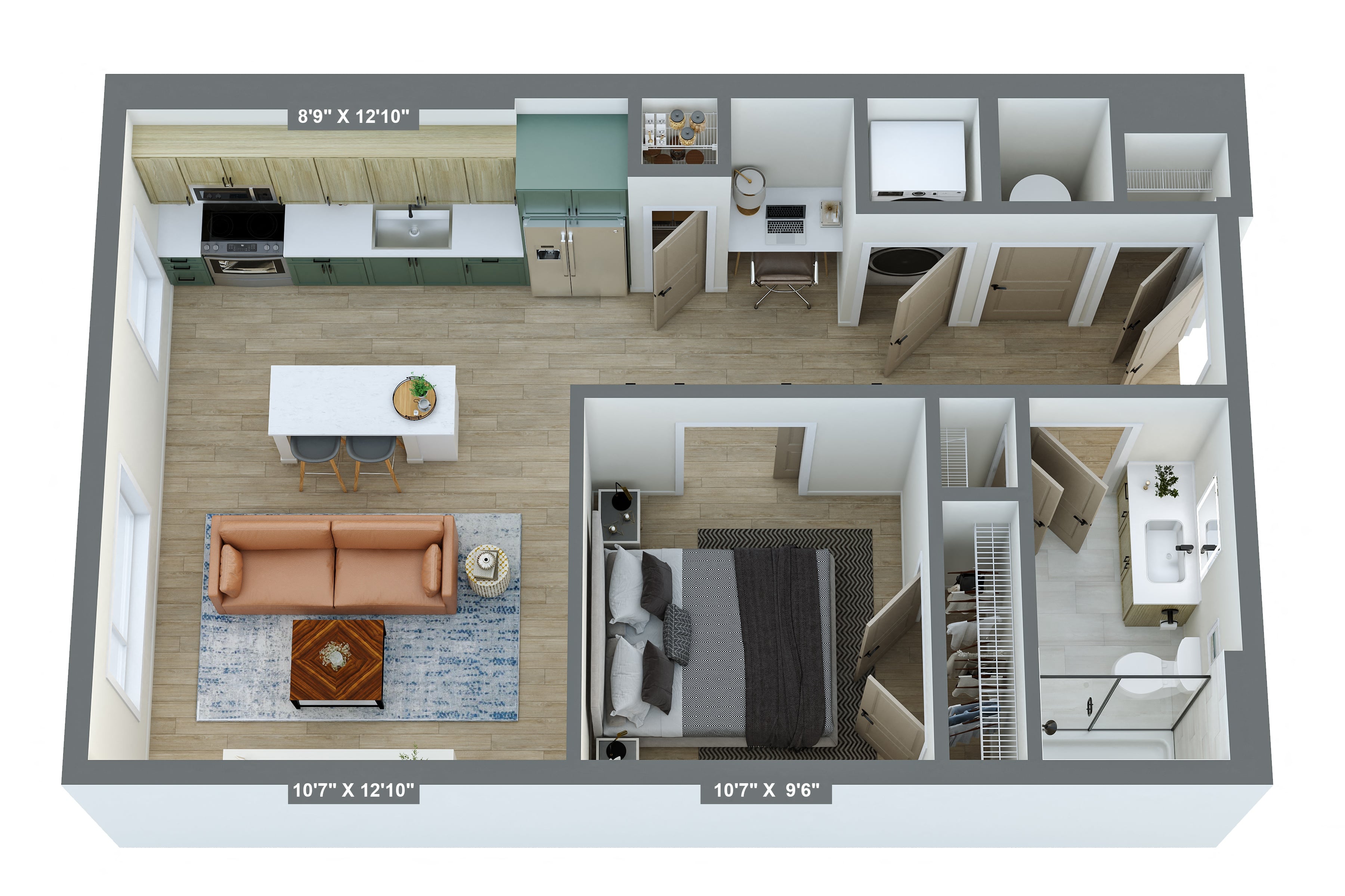 Floor plan layout diagram for A02b